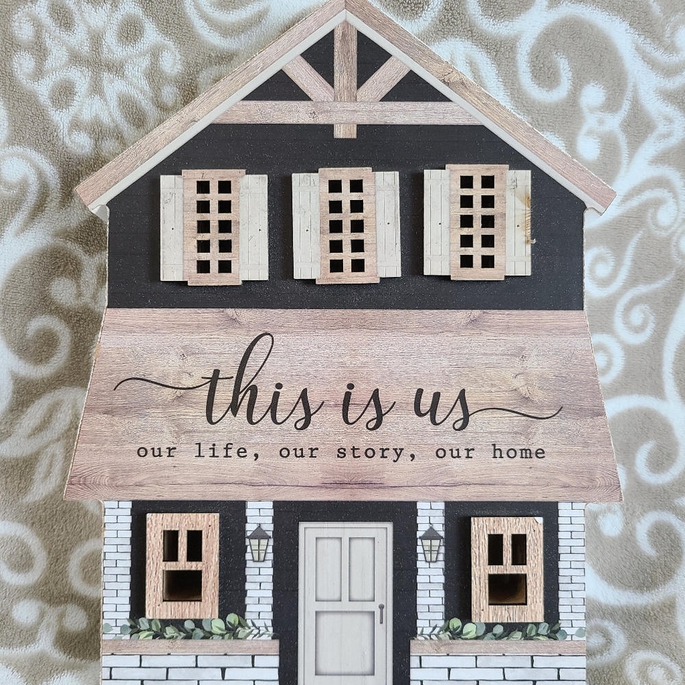 Tabletop Decorative Wood House Plaque